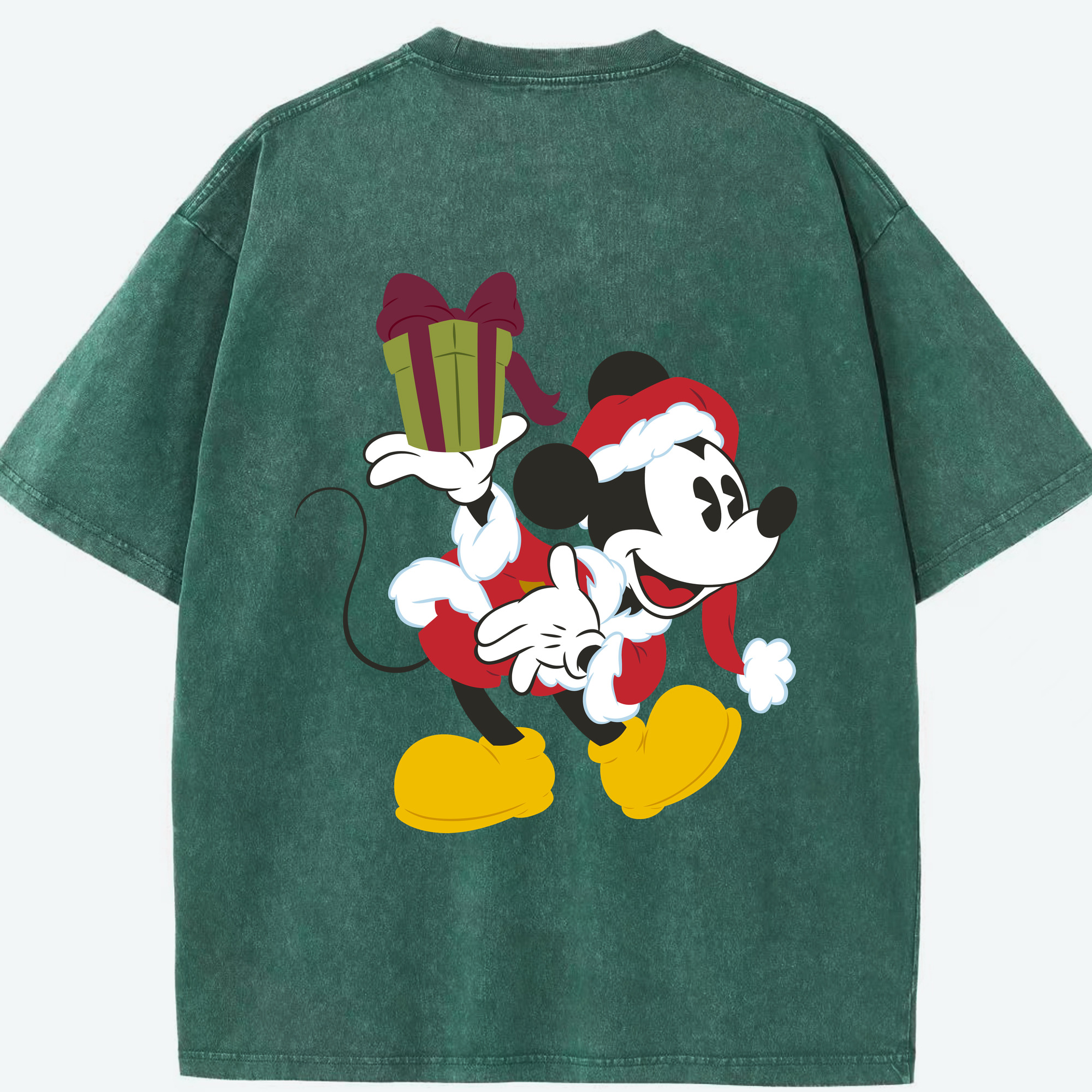 （画像用） ミッキーマウス Mickey Mouse 綿100% ヴィンテージ風 半袖Tシャツ（背面プリント）